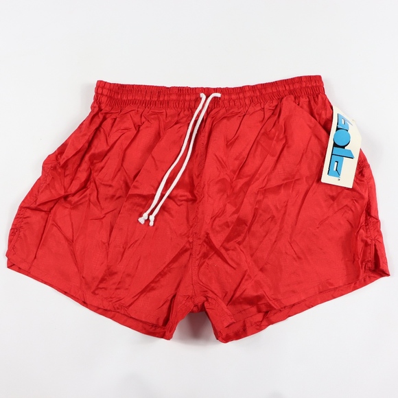 90s New Bola Mens Large Nylon Soccer Shorts Red - Picture 1 of 5